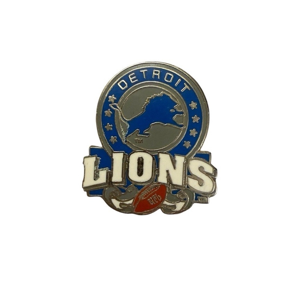 Vintage 1993 Detroit Lions Enamel Lapel Pin – Roaring Lion Logo, NFL Football